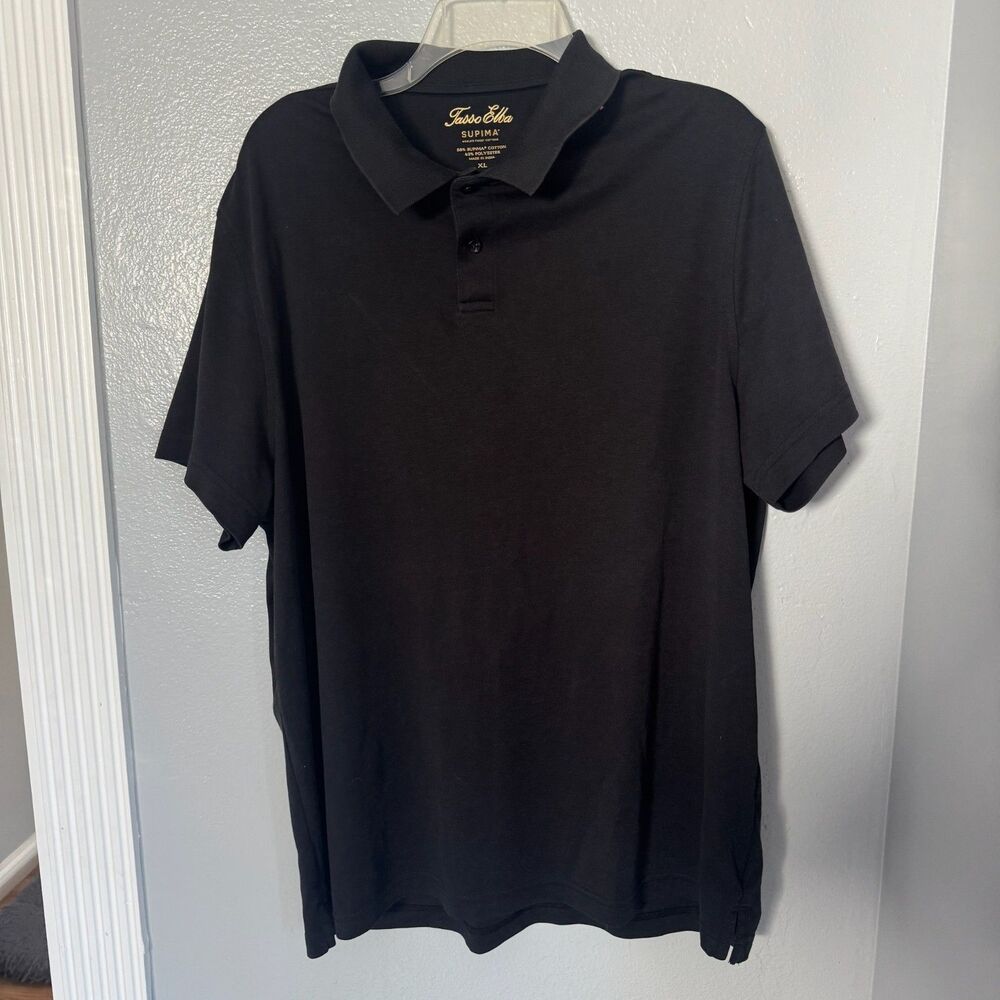 Tasso Elba Men's Classic-Fit Supima Blend Cotton Polo Black XL